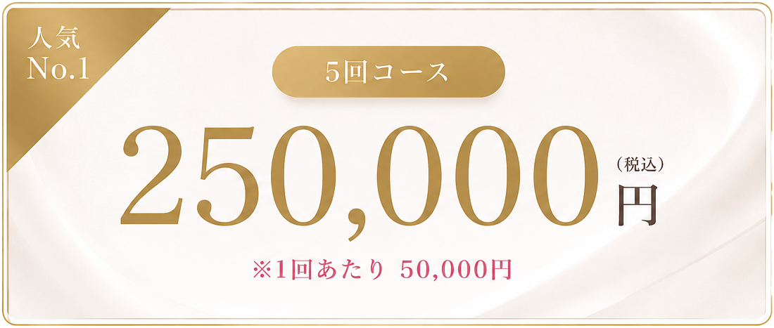 人気No.1 5回コース 250,000円 税込 1回あたり50,000円